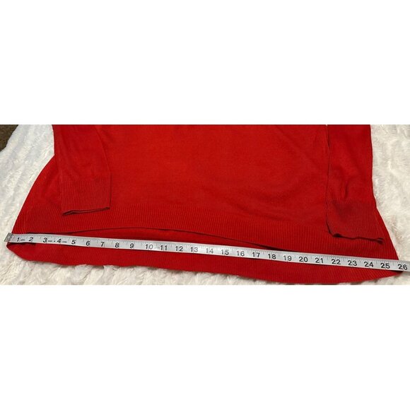 Kohl's APT. 9 Stretch Red Pleated Raglan Pullover Sweater Acrylic Women Size L - Picture 9 of 16